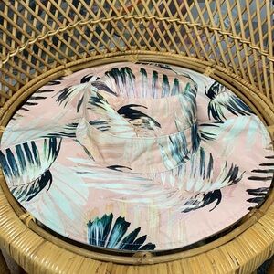 Anthropologie cotton pink soft printed palm hat one size new without tags